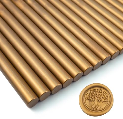 Wax Seal Stick, Tomgenrine 15 Pieces Glue Gun Wax Seal Sticks,for Letter Greeting Cards Wine Sealing Crafts Making Wedding and Party Invitations(Brown)