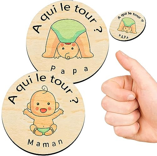 FANAOREN Cadeau Naissance Fille Garcon, Pièce de Décision de Nouveaux Parents, Cadeau Bebe en Bois, Cadeau Bapteme Fille Garcon, Cadeau Jeune Maman/Femme Enceinte/Futur Papa/Bebe Naissance (A)