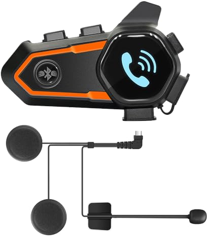 OBEST Intercom Moto,Casque Moto Bluetooth,Support pour Double Interphone/Réponse Automatique Mains Libres/Musique HD,pour Cyclisme, Ski