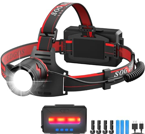 Stirnlampe Led Wiederaufladbar,70000 Lumen Kopflampe Stirnlampe Aufladbar ,11 Lichtmodi, mit Gestensensor,7800 mAh Grosse Kapazität AKKU, IPX68 Wasserdichte, Perfekt für Camping, Wandern, Angeln
