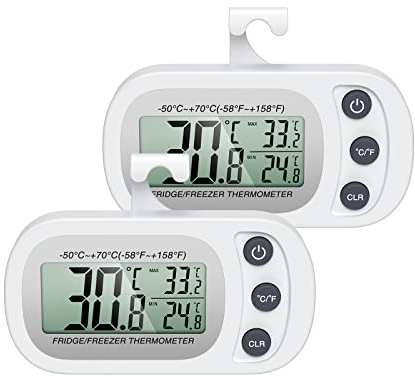 Ankilo Digitales Gefrierschrank Kühlschrank Thermometer, Kabelloses Innenthermometer mit Magnetisch, Max/Min Aufzeichnungsfunktion, Innenraum Thermometer für Zuhause, Restaurants 2 der