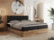 MKS MEBLE Boxspringbett 200x200 mit Bettkasten Holz Holzrahmen, Boxbett 200x200 mit Matratze H3 und Kopfteil - Schwarz Kunstleder - Albero-1