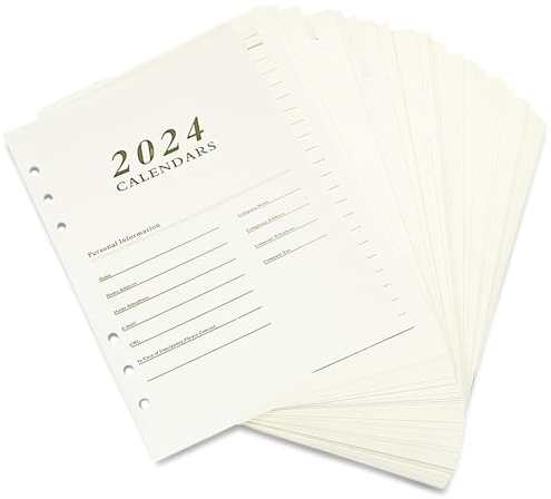 2024 Wochenplaner Einlage,A5,mit Tabs,Daily Planner Refills,6 Löcher,Nachfüllpapier 178 Blätter,Notizbuch,Tagbuch,für Planer, Tagebücher, DIY-Projekte