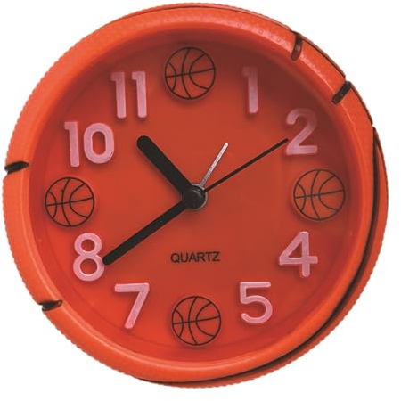perfk Wecker-Tischuhr, dekorative Tischdekoration, Kinder-Schreibtischuhr für Nachttisch, Arbeitsplatte, Schlafzimmer, Geschenk, Basketball