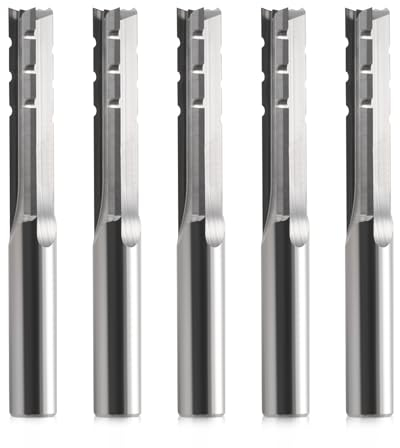 Schaftfräser,CNC fräser,fräser für oberfräse,3 Flöten Gerade Fräser,fräser 6mm schaft，6mm Schnittdurchmesser,25mm Schnittlänge CNC Fräser für Dichteplatte, Massivholz, Sperrholz (5, 6x25)