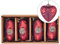 Christbaumschmuck 4er Set Glas rot handgemachte Weihnachtskugeln Herz Feriable