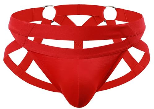 Alienjoy Jockstrap Herren Tanga Strings Mit Rings Männer Sexy Unterwäsche Tanga Sportunterwäsche Hohl Thong Unterhosen
