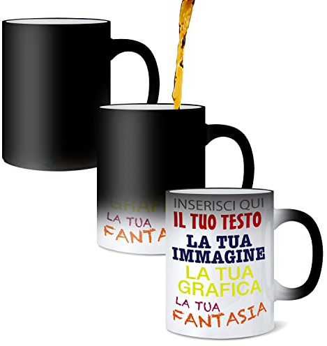 VENEZIANO Gruppo Tazza magica personalizzata con foto, testo o logo - Tazza Termica Personalizzabile - ideale per feste, compleanni e occasioni - 100% made in italy