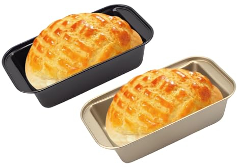RZMZBY 2x Teglia Forno Rettangolare in Acciaio al Carbonio Antiaderente, Stampo Plumcake, Teglia per Pane Riutilizzabili 18,3 x 9,5 x 4,5 cm