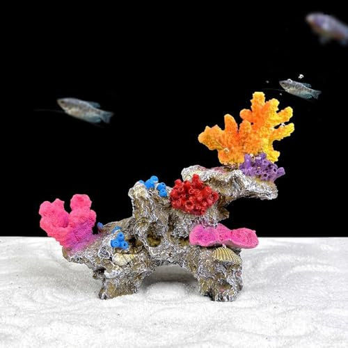 GeRRiT Künstliche Korallen für Aquarien, Kunststoff, Dekoration für Aquarium-Landschaft, Aquarium-Dekoration, Höhle, Harzkoralle (violettes Korallenriff)