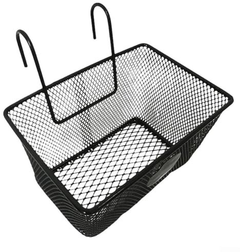 QOXEZY Front Basket, scooter ebike Metal Mesh Basket, Basket with Hooks Shopping Storage Basket for Electric Bike City Bike