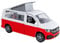 Kids Globe VW Transporter Wohnmobil Die Cast Pull Back 13,5cm, Spielzeug für Kinder, 520362, Rot