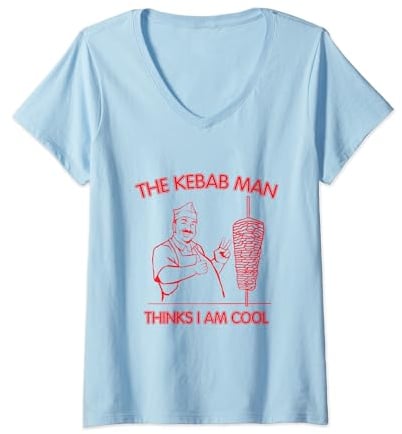 Womens The kebab man thinks I'm cool - Doner kebab V-Neck T-Shirt
