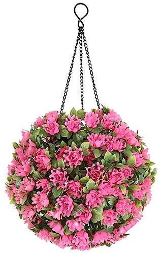 HOMOCONO Solar Led Ball Topiary Artificial Decor Realistic Hanging Lamp for Garden Yard