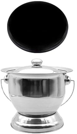 MagiDeal Pot de chambre multifonction pour la maison, Pot de voyage, crachoir robuste avec couvercle pour chambre à coucher, adultes, personnes âgées et, ARGENT
