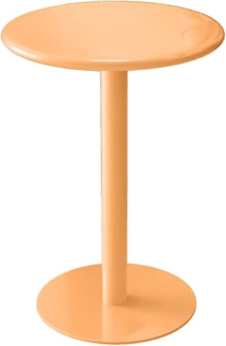Bartisch für kleine Räume, blauer runder Esstisch, Metall-Eisentisch für Bar, Kneipe, Küche, Wohnzimmer, Wohnung, Durchmesser 15,7, Höhe 22/24 Zoll,Orange,Höhe 56 cm