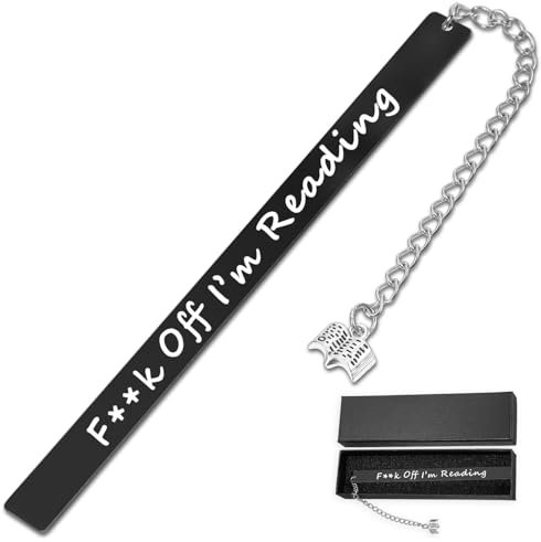 AOZUO Bookmark,Fck Off I'm Reading Metall Lesezeichen,Geschenk für Buchliebhaber Zum Lesen Frauen Männer Büchergeschenke Buchzubehör für Erwachsene Geburtstag Buchclub Freunde Schriftsteller Geschenk