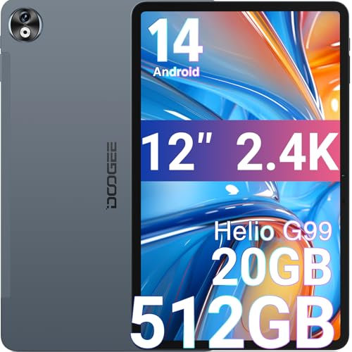 DOOGEE T40PRO Tablet 12 Pollici, 512GB ROM+20GB RAM, Android 14 Tablet in Offerta, Helio G99,Batteria da 10800mAh, Display 2.4K Tablet Gaming 16MP + 8MP 4G Dual SIM/5G WIFI