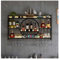 3-stöckiges Likörregal aus Metall mit Weinglashalter, Wandmontage, schwarzes Metall-Barschrank für Zuhause, Restaurant, Bar, Weinflaschenregal (100 x 80 x 15 cm)
