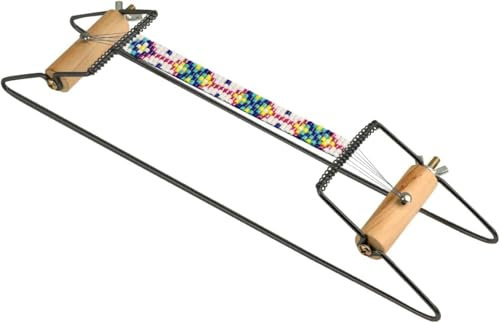 Hominas Perlenwebrahmen, Perlen Weben Loom Webrahmen aus Edelstahl Holzperlen Strickmaschine für Einsteiger, inkl. Weave, Ketten, Armbänder und mehr