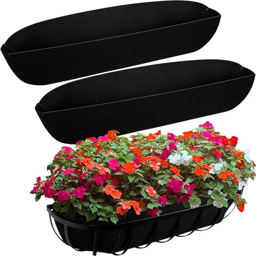 3PCS Fabric Window Box liners-36 inch Fabric Planter Basket Liner-Rectangle Felt Flower Pot Liners-Hanging Plant Basket Fiber Insert for Garden Wall Hanging Planter Flower Vegetables