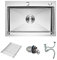 CZAOERXB Fregadero de Cocina Fregadero de Cocina de 1 tazón, Fregaderos bajo encimera, Fregadero de Cocina Cuadrado, Fregadero de Cocina Cuadrado, Fregadero bajo encimera, con escurridor, T
