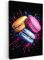MuchoWow© Impression sur Toile Decoration Murale Peinture 60x90 cm Tableaux Decoratifs Muraux Déco Chambre Tableau Salon Macarons - Dessert - Graffiti - Coloré - Rose - Bleu - Jaune