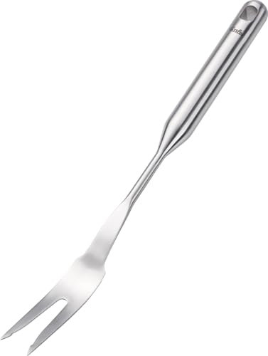 Fissler Essential/Edelstahl-Fleischgabel (28 cm) Tranchier-Gabel, Servier-Grillgabel, mit Aufhänge-Öse, Spülmaschinen-geeignet