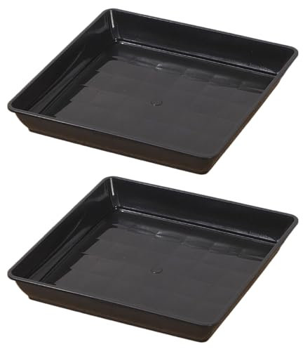 Soucoupe carrée pour, Plateau Profond décoratif, 35 x 35 x 5,5 cm, récupérateur d'eau pour Jardinage, pépinière, Serre, Rebord de fenêtre, Germination, Utilisation sur Balcon