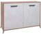 Sideboard aus Holz, 107 cm, 2 Türen, mit Einlegeböden und hohen Füßen, LAELA (Nussbaum hell)