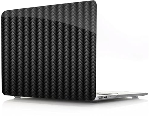 JZ Fall für MacBook Air 13 inch Case (A1369/A1466,Older Version 2010-2017 Release) - Crystal Hard Shell Case mit Kohlefaser-Textur, Anti-Rutschpads, Ultra dünne und leichte Schutzabdeckung - Black