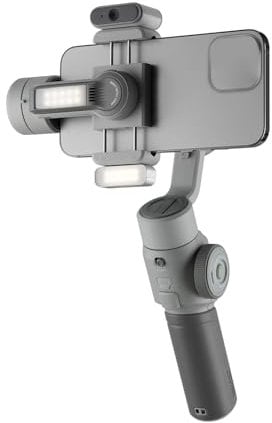 STABILITORE Gimbal 5E Smartphone, Stabilizzatore Gimbal a 3 Assi per Smartphone con Monitoraggio AI Magnetico, Kit di Riempimento 680lux, Kit Treppiede Portatile (Combo 5E liscio)