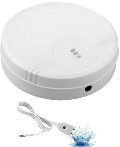 Wassermelder Wasseralarm, 135dB Wasserwarner mit 6F22/9V Batterie Wassersensor Alarm Boden Wandmontage Wasserwächter Flut Detektor für Küchen Keller Badezimmer Waschküche Garagen Dachböden