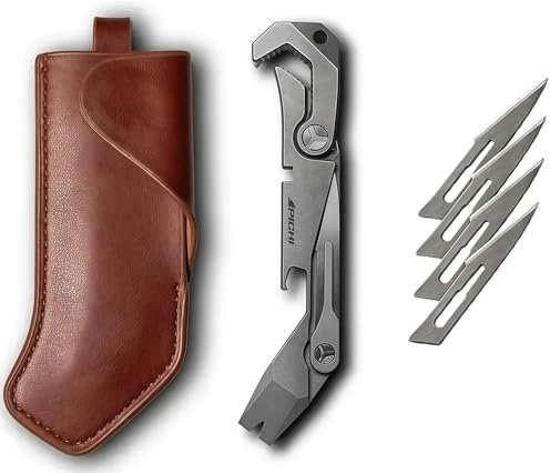 PICHI X2S 6 in One Titanium Multi Tool Clip Pocket EDC Multitool Wrench Pry Bar Pocket Screwdriver Bottle Opener Camping Hiking Gift for Men
