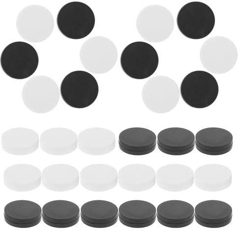 BRIGHTFUFU Backgammon Spielfiguren Kunststoff 30 Stück 25cm Schwarz Weiß Glatt Ersatz Damefiguren Brettspiel Zubehör für Reisen und Familienspiele