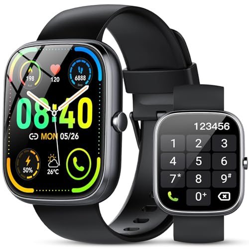 taopodo Smartwatch Herren Damen, 1,91 HD Touch Smart Watch mit Telefonfunktion, 115+Sportmodi Sportuhr, IP68 Fitness Tracker mit Herzfrequenz SpO2 Schlafmonitor Schrittzähler für Android iOS