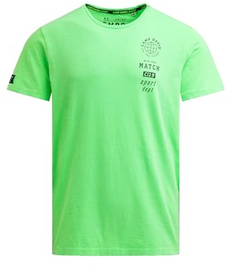 Camp David Herren T-Shirt Rundhals mit kleinen Folienprints Tech Green, M