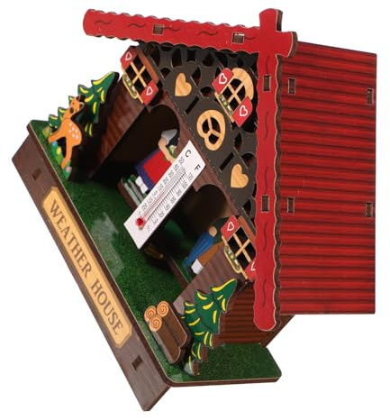 LIFKICH Wetterstation Holz mit Barometer Thermometer und Hygrometer Wandmontage Analoges Messgerät für Temperatur und Luftfeuchtigkeit Passend für Haus und Büro