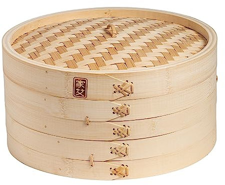 Joyce Chen 2-Tier Bamboo Steamer Baskets, 12-Inch