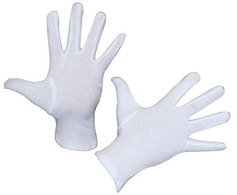 Kerbl 29727/6 Baumwollhandschuh Dermatex, 6-Pack, Gebleicht, Herren (10), Weiß
