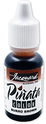 Jacquard Pinata Alcohol Ink, Permanent Dye-Based Vibrant Colorant for Epoxy Resin Craft, Tumbler Making, Glass Painting & Yupo Paper Art, 025 Burro Brown, 0.5oz Bottle