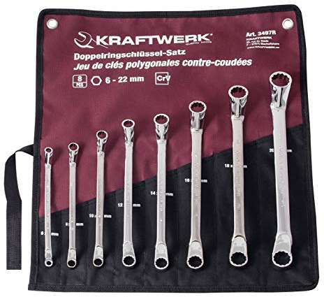 KRAFTWERK 3497R - Bolsa 8 llaves estrella plana 2 bocas 6-22 mm