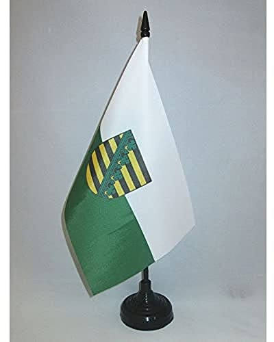 AZ FLAG - Tischflagge Sachsen - 21x14 cm - Sachsen Tischfahne 14 x 21 Cm - Flaggen