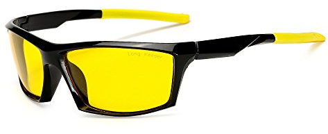 Long Keeper Nachtsichtbrille Autofahrer Sport, Nachtfahrbrille Anti-Blend Sonnenbrille Gelb, Nachtbrille zum Autofahren Sportbrille Night Vision Goggles UV Schut