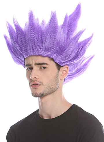 WIG ME UP - 91062-P08 Perücke Damen Herren Karneval Halloween Cosplay Blume Tulpe Dämon Lila hochtoupiert