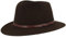 Outdoor Filz-Hut Trekking-Hut Wollhut aus 100% Wolle – Wasserabweisend & Faltbar – Hut mit Ledergarnitur - Braun
