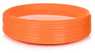 Mintra Home Reusable Plastic Plates (Orange, Small 12pk (6.5in))