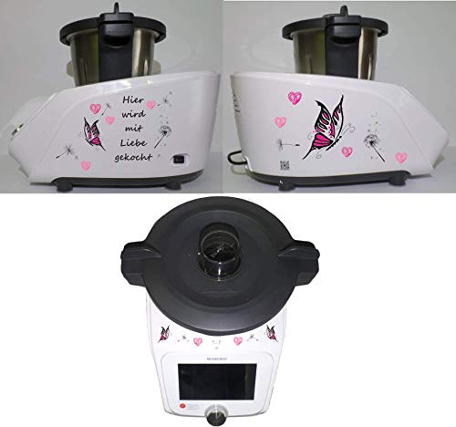 Aufkleber passend für Monsieur Cuisine Connect Hier Liebe Pink