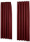 Deconovo Blickdichte Gardinen mit Kräuselband Verdunkelungsvorhänge Thermo Winter, 175x140 cm(HöhexBreite), Rot, 2er Set