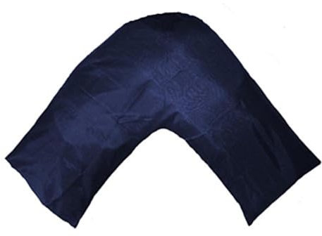 Gyulin Silky Soft Satin Soild Envelope Style V Shaped/Tri/Boomerang Pillow Cover Pillowcase Pillow Protector Cushion Cover for Orthopaedic/Pregnancy/Nursing Pillows,Only Cover No Insert Navy Blue